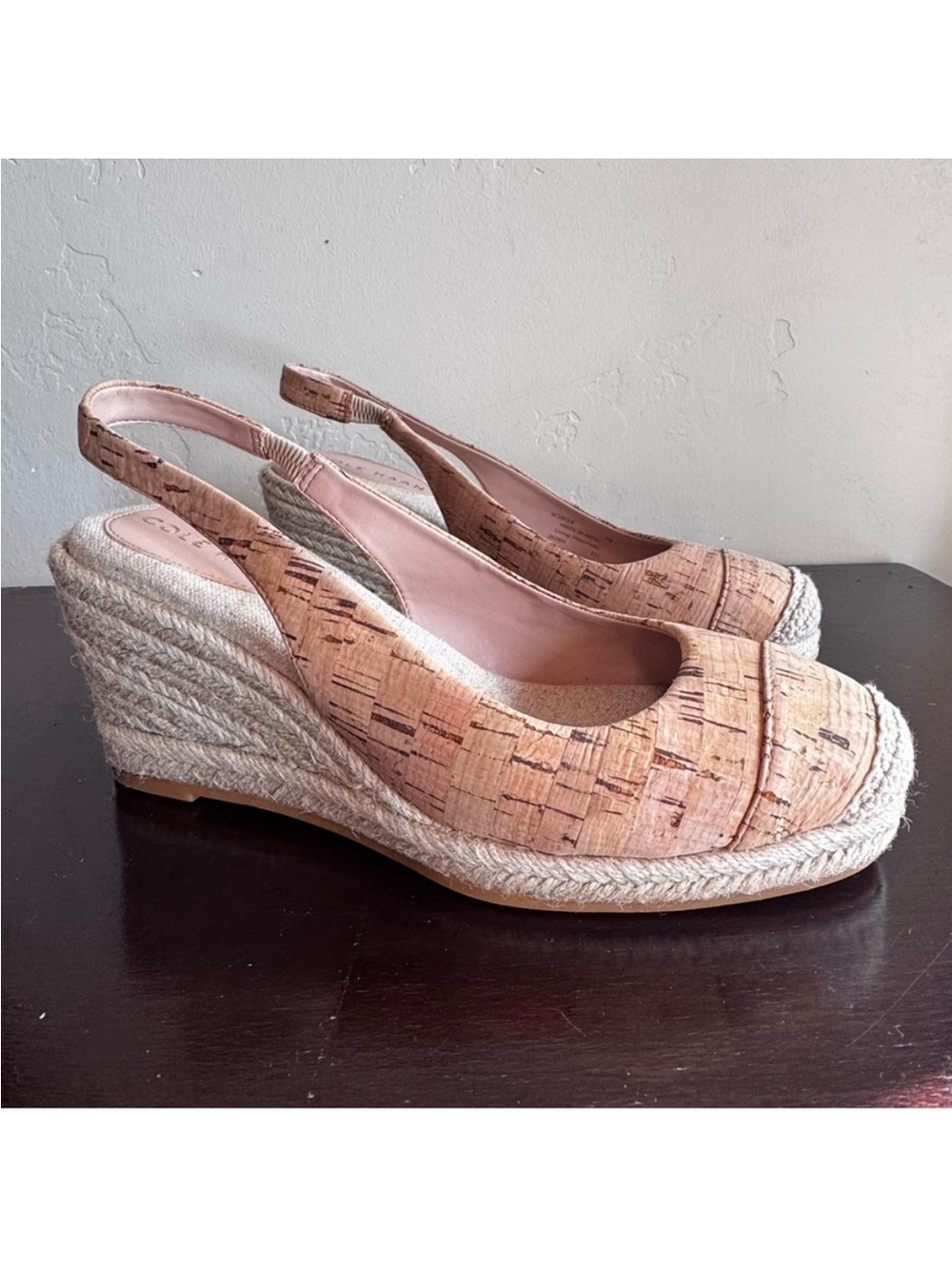 Cole Haan Cloudfeel Cork Slingback Wedge Espadrilles Shoes